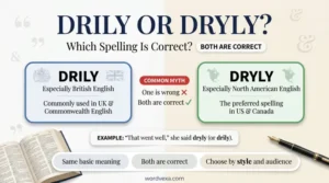 drily or dryly