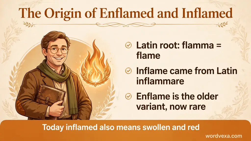 The Origin of Enflamed and Inflamed